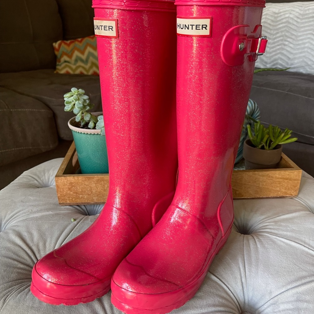 Girls Pink Hunter Rainboots